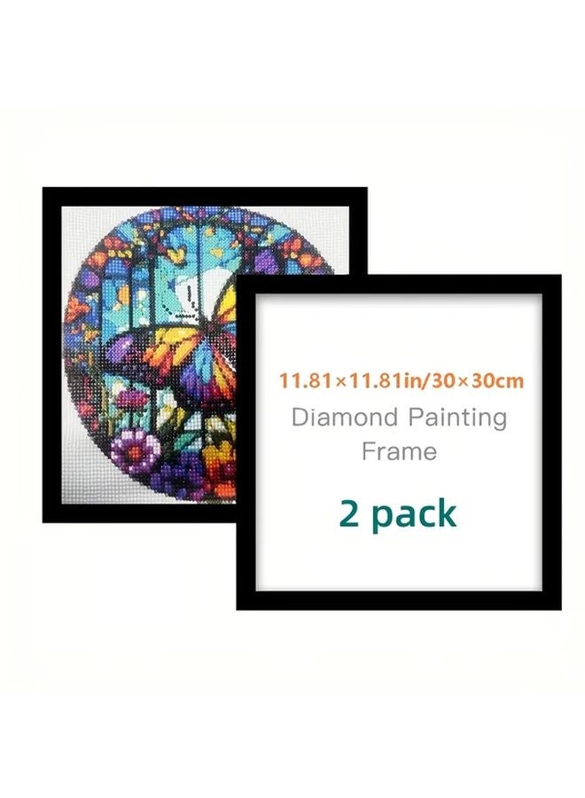 2Pack Vintage Magnetic Diamond Painting Frames 11 81x11 81 Inch Durable Plastic Display - Image 2